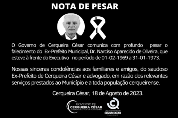 Ex-Prefeito de Cerqueira César, Narciso de Oliveira falece aos 85 anos de idade 
