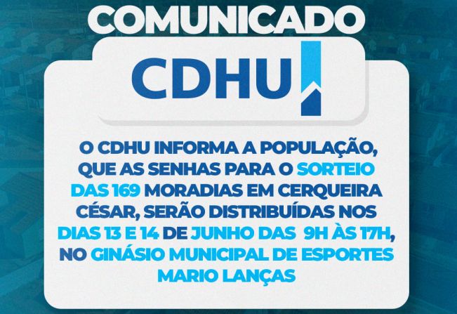 Comunicado aos Mutuários da CDHU 