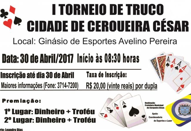 Esporte irá realizar Torneio de Truco